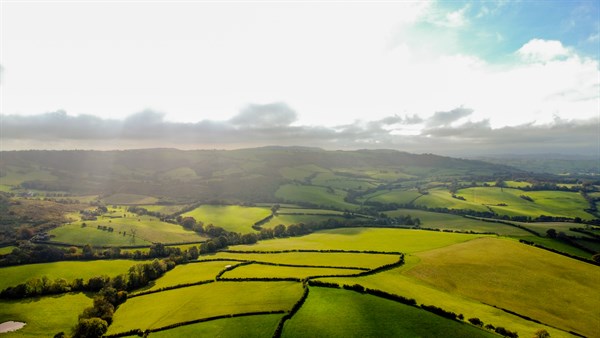 Image depicts the countryside local to Elderwood Parc